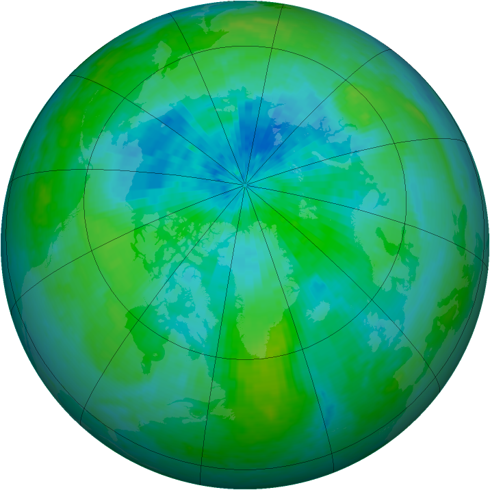 Arctic ozone map for 07 September 2004
